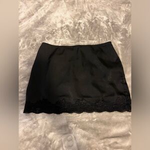black lace mini skirt